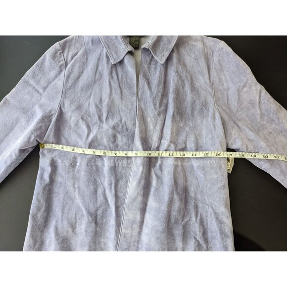 Vintage Outfit JPR Purple Suede Leather Open Front Jacket Petite Medium PM NWT - Picture 9 of 9